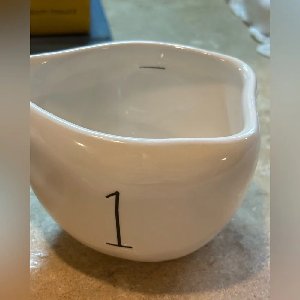 Rae Dunn White Ceramic Fraction Measuring Cups Set Cottagecore